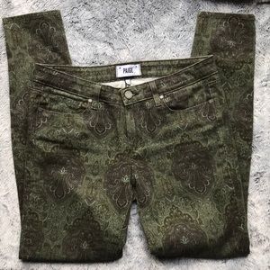 Green Paisley Paige Jeans